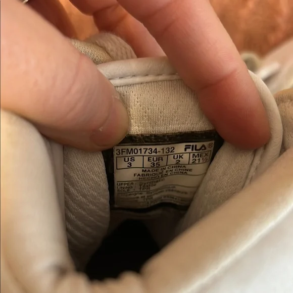 Fila Kids High-Top Sneakers - White and Orange - Picture 4 of 4